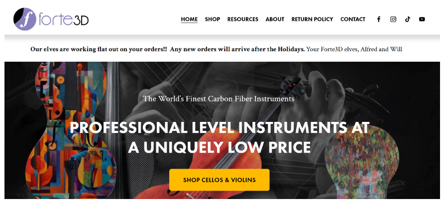 初创公司Forte3D获25万美元投资，3D打印大提琴获专业认可 image